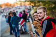 Parade Observers with Dog