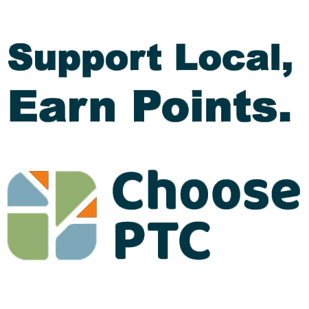 Logo with text that that says Shop Local Earn Points