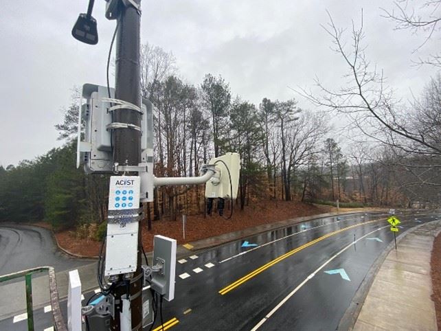 Image of camera technology mounted on a power pole
