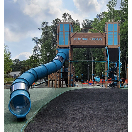 Photo of Playground bridge and slide equipment