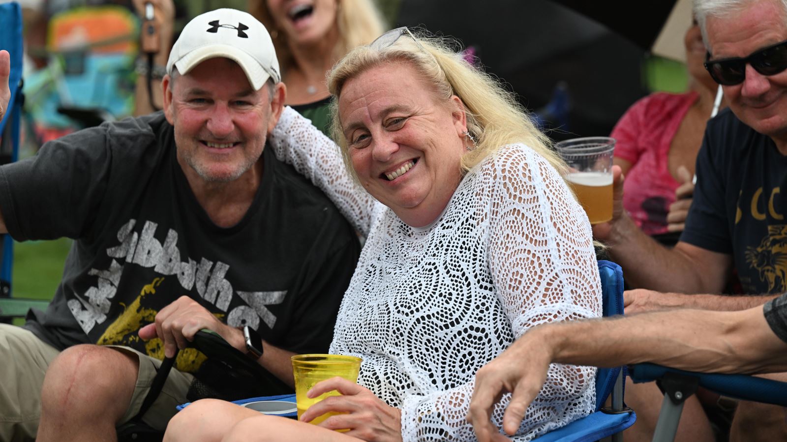 Crowd and musicians at the Everclear with Hush Money concert