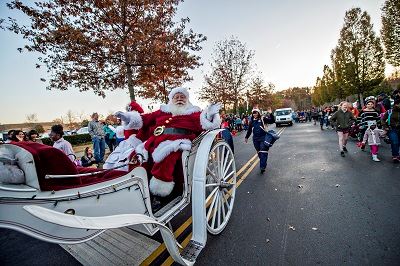 Santa Riding in a Chariot