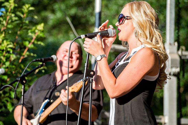 Woman Singing and Man Playing Guitar
