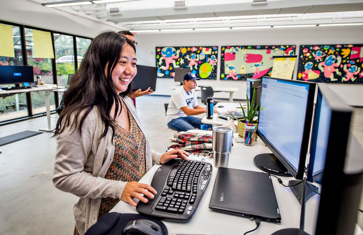 Person Working at Computer