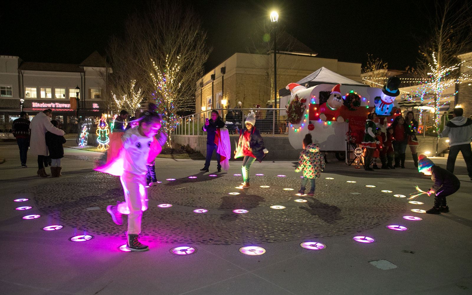 Children Walking on Lights