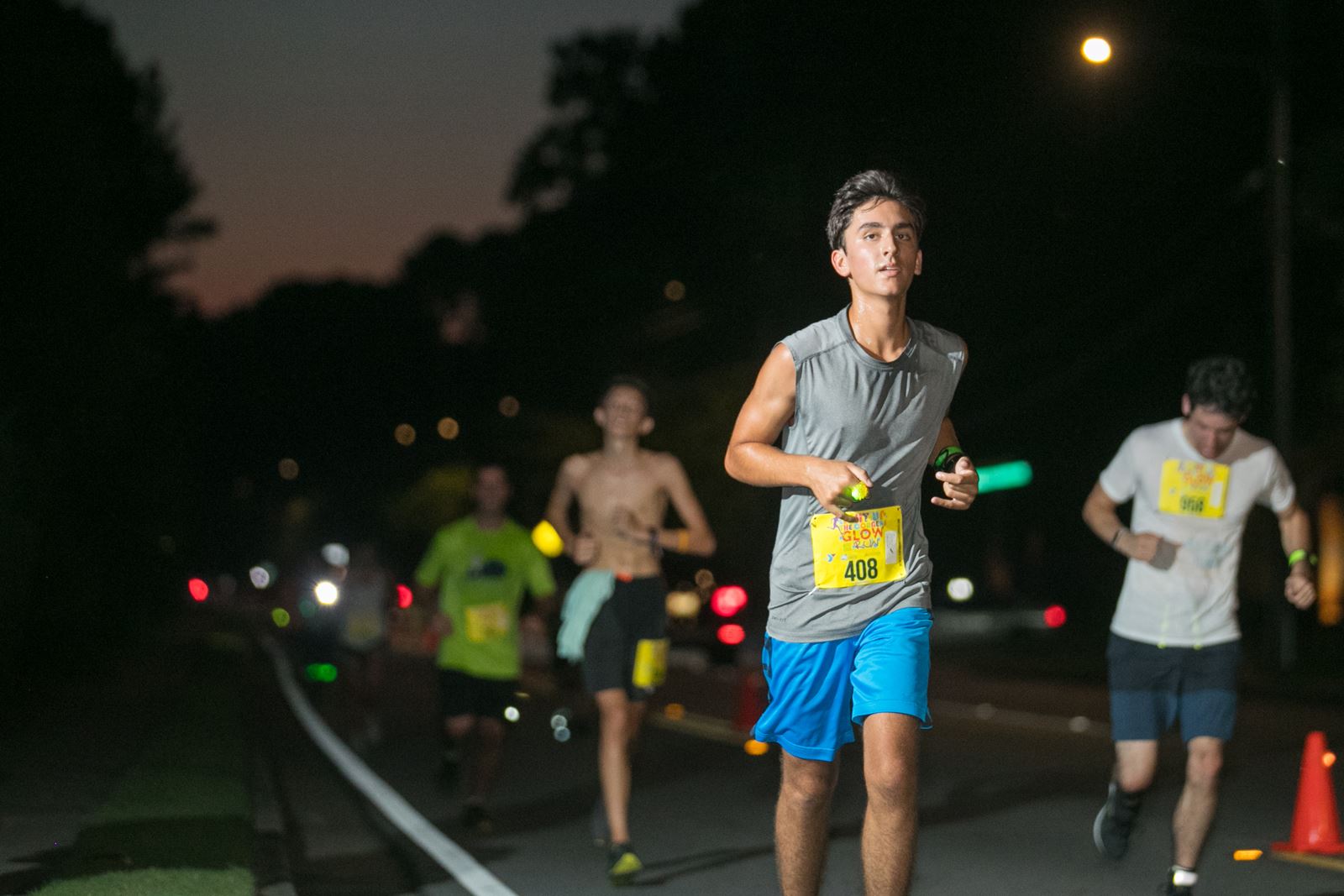 Runners in the Race at Night