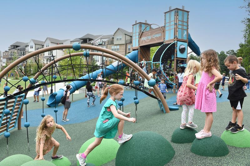 Children playing on a playground.