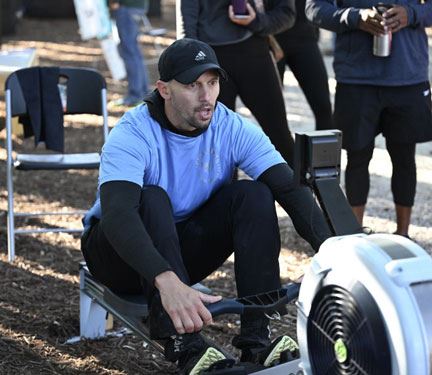 TJ Fox on the rowing machine