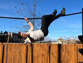 John Aguilar on the rope