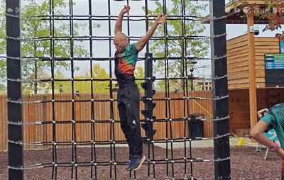 Steven Strickland on the Cargo Net