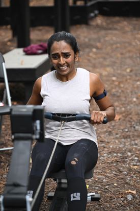 Sri doing the Rowing exercise